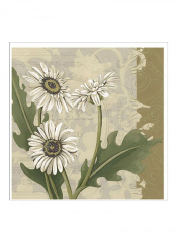 Paris Daisy II Wall Poster Beige/Green/White 75x75x3.5centimeter