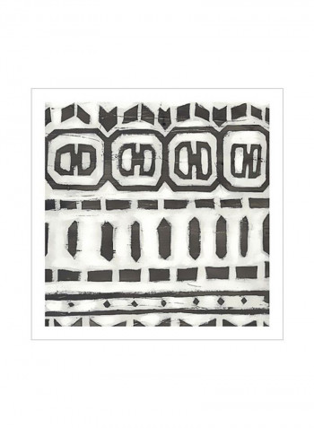 Tribal Textile III Poster Brown/White 80x80x3.5centimeter