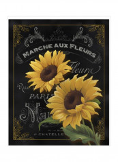 Botanical Collection II Wall Poster Black/Yellow/Green 80x85x3.5centimeter