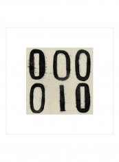 Hieroglyph V Wall Poster White/Black 65x65x3.5centimeter