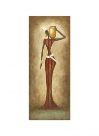 Strength Wall Poster Red/Beige/Gold 45x80x3.5centimeter