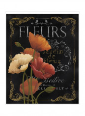 Botanical Collection IV Wall Poster Black/Red/Orange 80x85x3.5centimeter