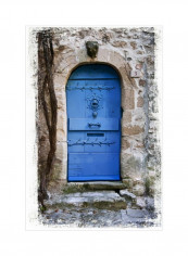 Doors Of Europe I Wall Poster Blue/White/Beige 75x80x3.5centimeter