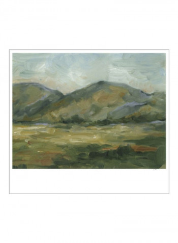 Impasto Landscape II Wall Poster Green/Beige/Blue 80 x 3.5 x 75centimeter