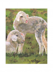 In the Meadow I Wall Poster Green/Grey/White 75x80x3.5centimeter