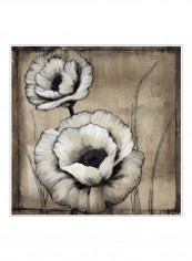 Neutral Poppies II Wall Poster White/Black/Grey 80x80x3.5centimeter