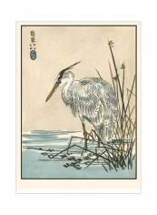 Oriental Crane I Wall Poster White/Blue/Black 75x80x3.5centimeter