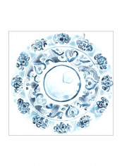 Porcelain Design II Poster Blue/White 80x80x3.5centimeter