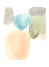 Soft Touch I Wall Poster Green/Blue/Beige 80x85x3.5centimeter