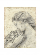 Statue in the Garden II Wall Poster Beige 80x85x3.5centimeter