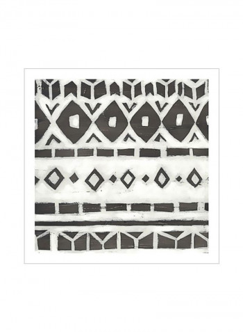 Tribal Textile IV Poster Brown/White 80x80x3.5centimeter
