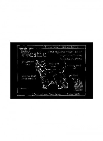 Blueprint Westie Poster Black/White 80x75x3.5centimeter