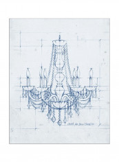 Chandelier Draft IV Wall Poster Blue 80x85x3.5centimeter