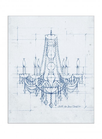 Chandelier Draft IV Wall Poster Blue 80x85x3.5centimeter