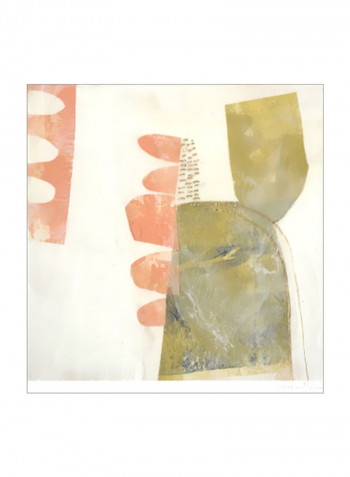 Gilded Coral I Wall Poster Green/Red/White 80x80x3.5centimeter