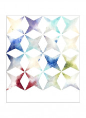 Pattern Blur II Wall Poster Blue/White/Green 80x80x3.5centimeter