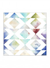 Pattern Blur IV Wall Poster Blue/White/Green 80x80x3.5centimeter