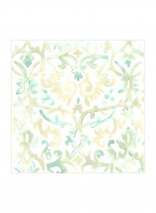 Bohemian Textile IV Wall Poster White/Green/Beige 80x80x3.5centimeter