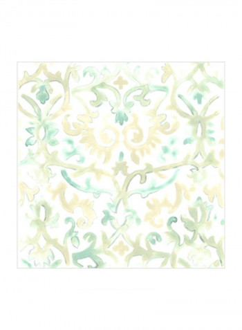 Bohemian Textile IV Wall Poster White/Green/Beige 80x80x3.5centimeter
