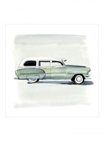 Classic Autos III Wall Poster Green/Black/White 80x80x3.5centimeter