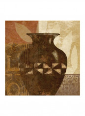 Ethnic Vase IV Poster Brown/Yellow/Beige 80x80x3.5centimeter