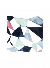Geo Gems I Poster Blue/Pink/White 80 x80 x3.5centimeter