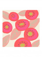 Lyla Grace IV Poster Red/Pink/Beige 80x80x3.5centimeter