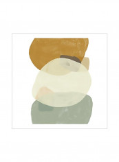 Platelet III Poster Grey/Green/Yellow 80 x80 x3.5centimeter