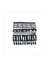 Weft I Poster Black/White 75x75x3.5centimeter