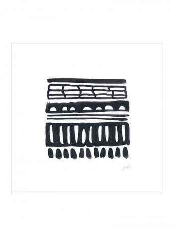 Weft I Poster Black/White 75x75x3.5centimeter