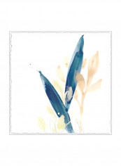 Botany Gesture II Wall Poster Blue/Brown/Yellow 75x75x3.5centimeter