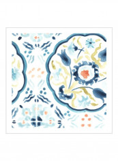 Medallion Medley V Wall Poster Blue/Yellow/Orange 80x3.5x80centimeter