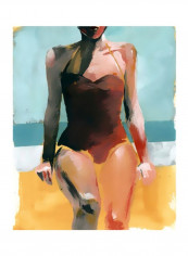 Vintage Swim II Wall Poster Yellow/Red/Blue 80x85x3.5centimeter