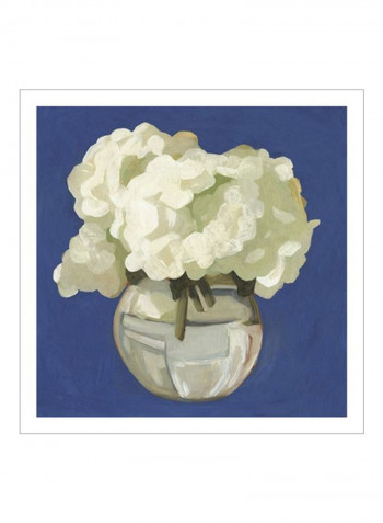 White Hydrangeas I Poster Blue/Green 80x80x3.5centimeter