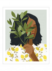 Botany Portrait I Poster White/Black/Green 80x85x3.5centimeter