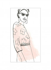 Fashion Sketches III Poster Pink/Black/White 75x80x3.5centimeter