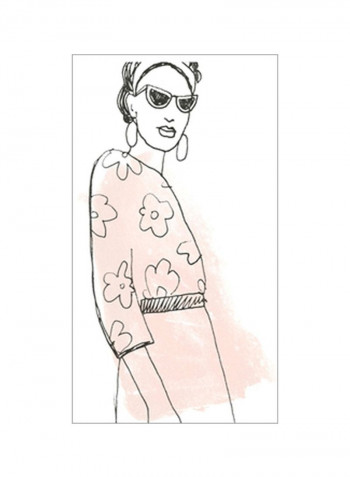 Fashion Sketches III Poster Pink/Black/White 75x80x3.5centimeter