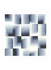 Gradient Indigo I Wall Poster Blue/White/Black 80x80x3.5centimeter