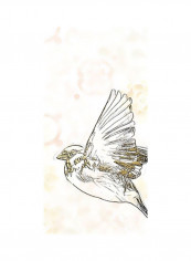 Parlor Songbird Panel I Poster Metallics 75x90x3.5centimeter