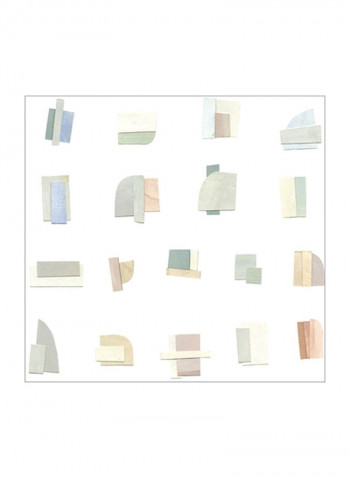 Pixelate I Poster White/Green/Beige 80x80x3.5centimeter