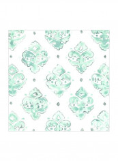 Bohemian Textile II Wall Poster White/Green 80x80x3.5centimeter