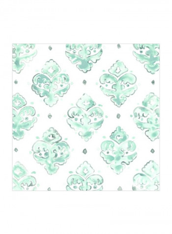 Bohemian Textile II Wall Poster White/Green 80x80x3.5centimeter