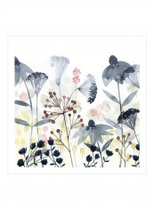 Layered Gardens I Poster Blue/White/Black 80x80x3.5centimeter