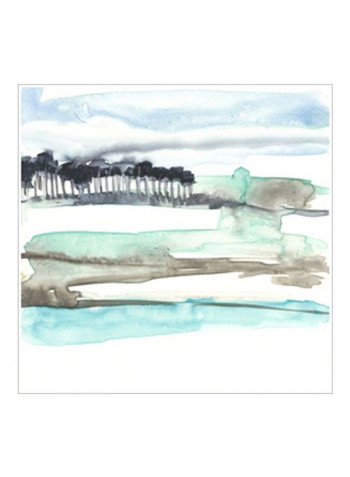 Mountains To Sea II Poster Blue/Brown 65x65x3.5centimeter