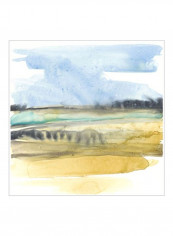 Mountains To Sea IV Poster Yellow/Blue 65x65x3.5centimeter