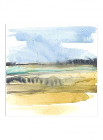 Mountains To Sea IV Poster Yellow/Blue 65x65x3.5centimeter