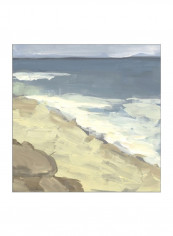 Oceanside I Wall Poster Grey/Green/White 80x80x3.5centimeter