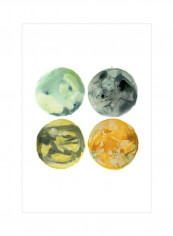 Planetary IV Wall Poster Green/Grey/Yellow 75x75x3.5centimeter