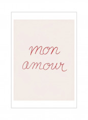 En France IV Poster Beige/Red 75x80x3.5centimeter