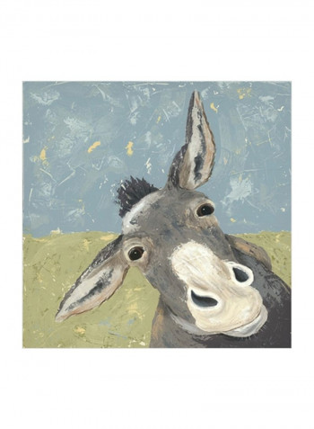Farm Life-Mule Wall Poster Blue/Grey/Green 80x80x3.5centimeter